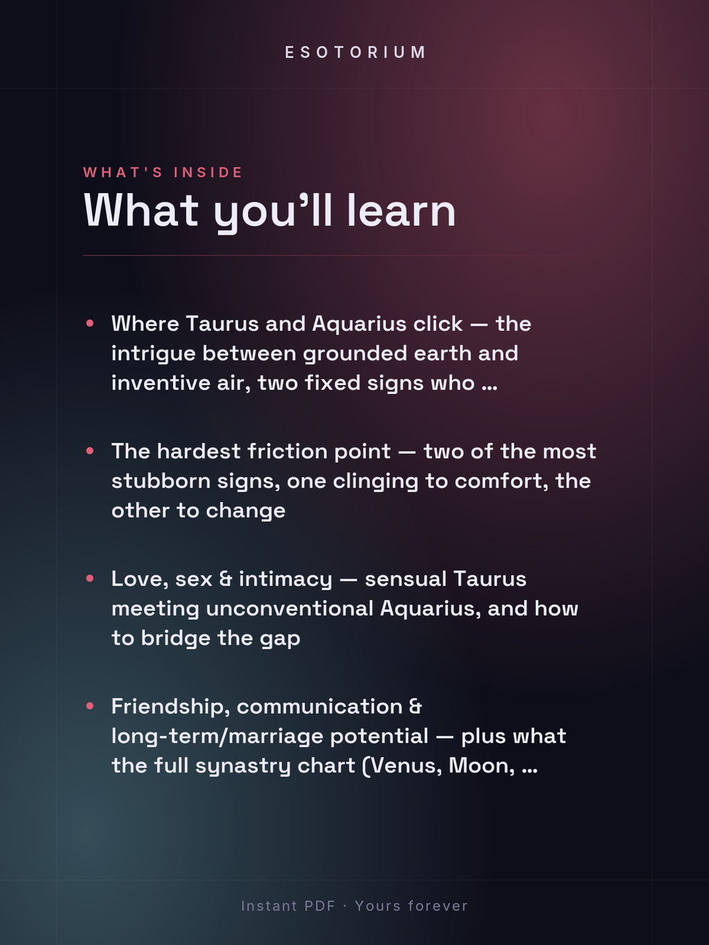 Taurus and Aquarius Compatibility — Love, Sex & Friendship — What's inside
