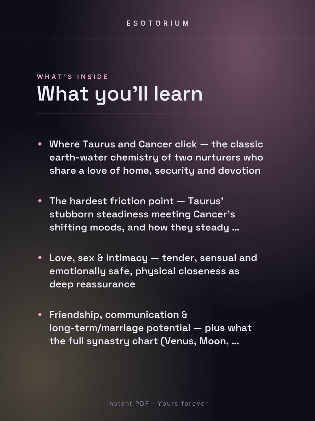 Taurus and Cancer Compatibility — Love, Sex & Friendship — What's inside