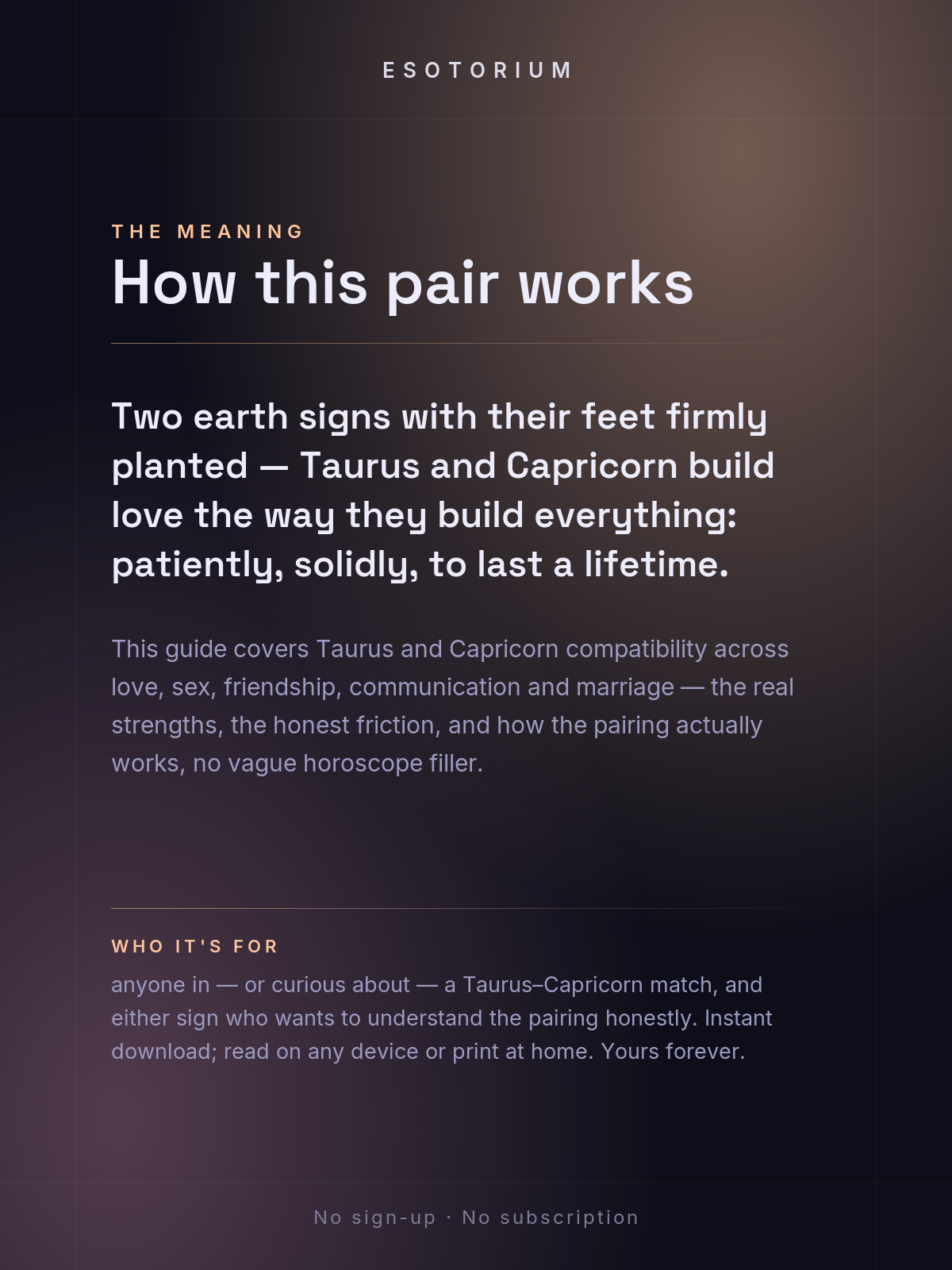 Taurus and Capricorn Compatibility — Love, Sex & Friendship — What it means