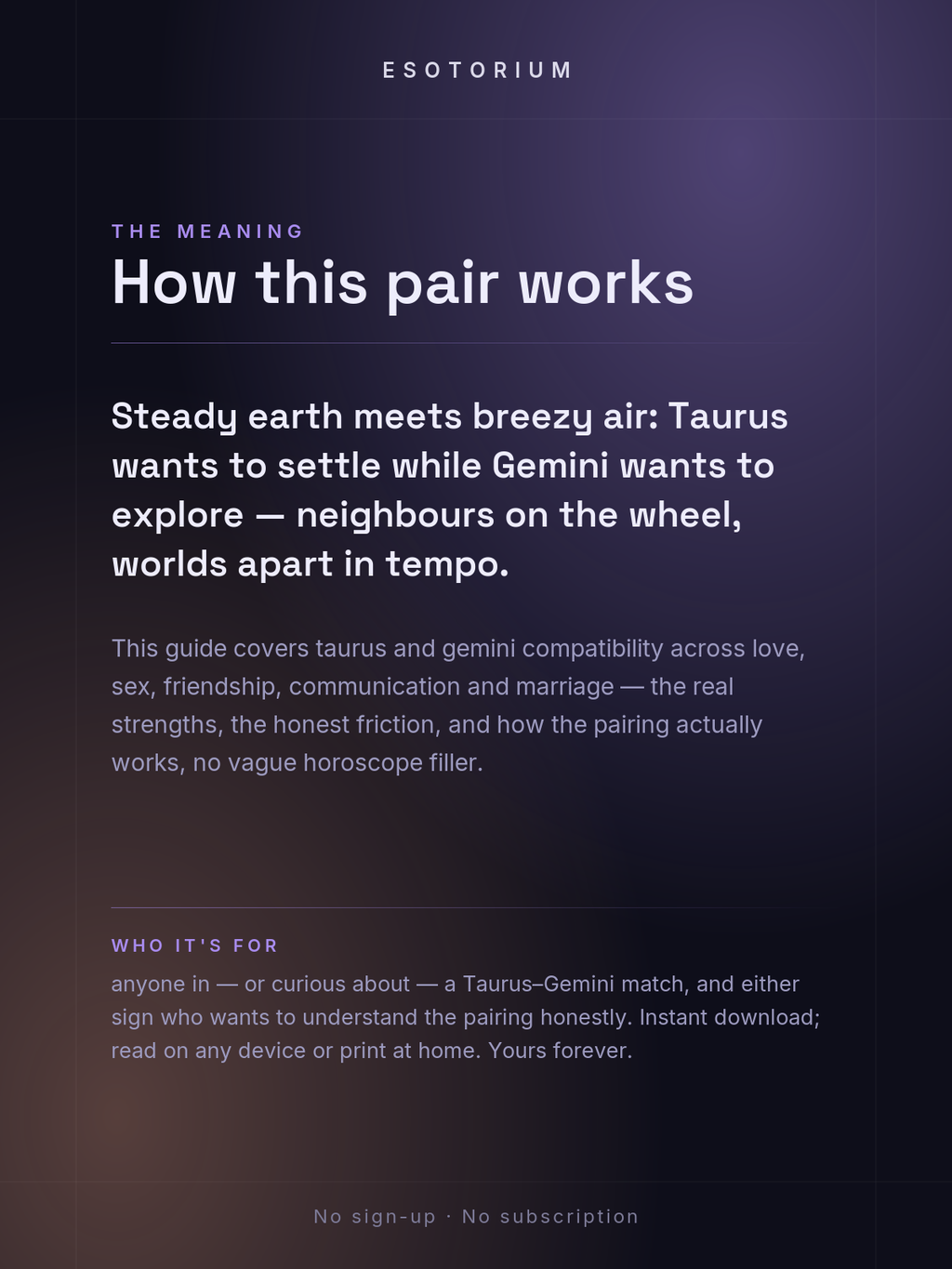 Taurus and Gemini Compatibility — Love, Sex & Friendship — What it means