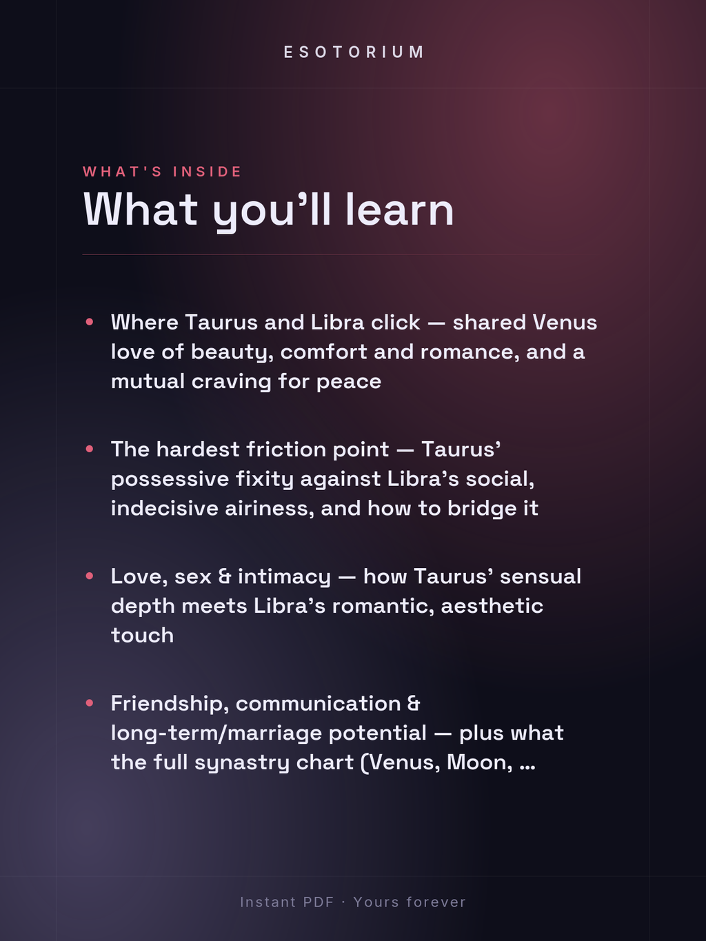 Taurus and Libra Compatibility — Love, Sex & Friendship — What's inside