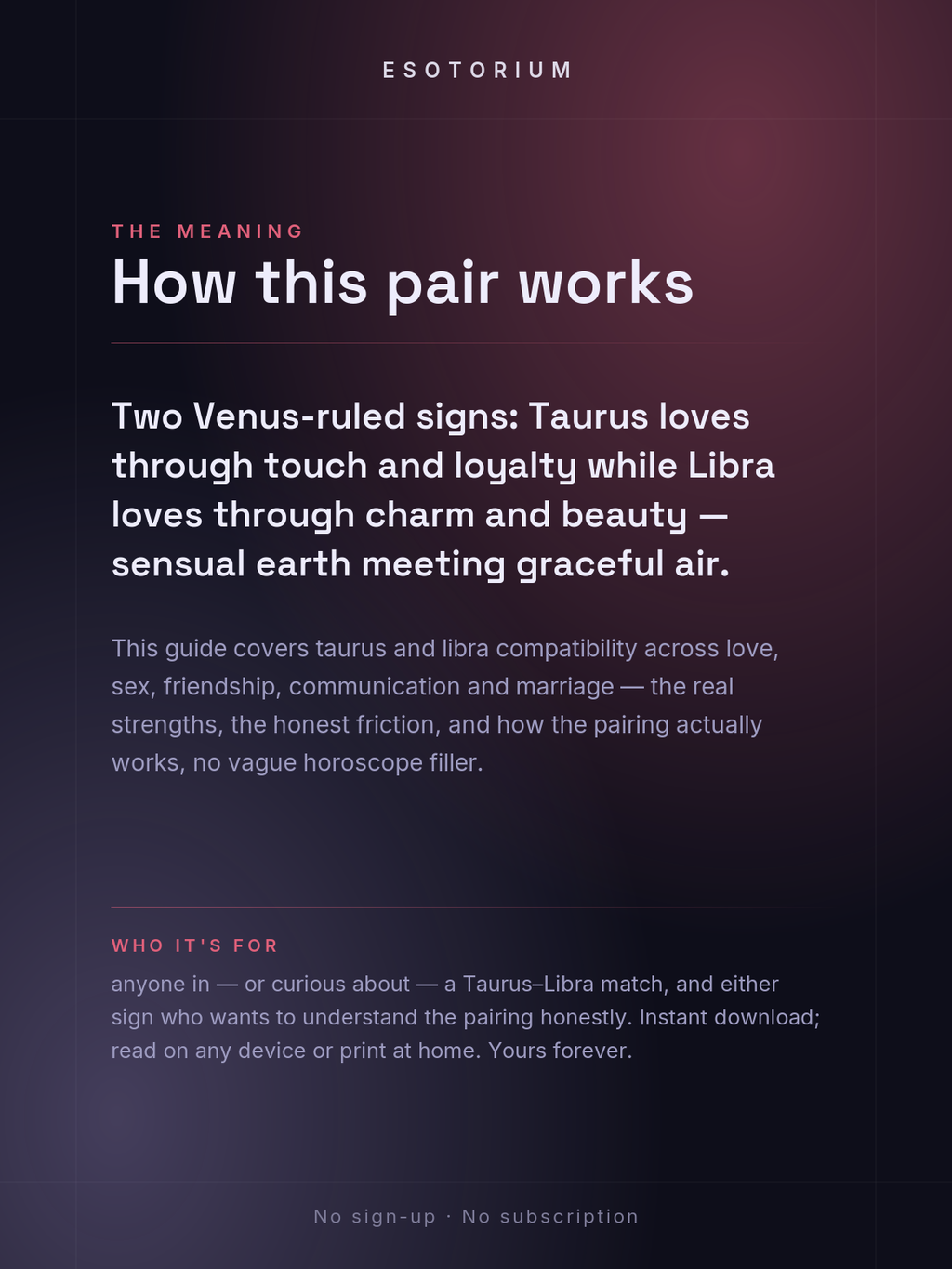 Taurus and Libra Compatibility — Love, Sex & Friendship — What it means