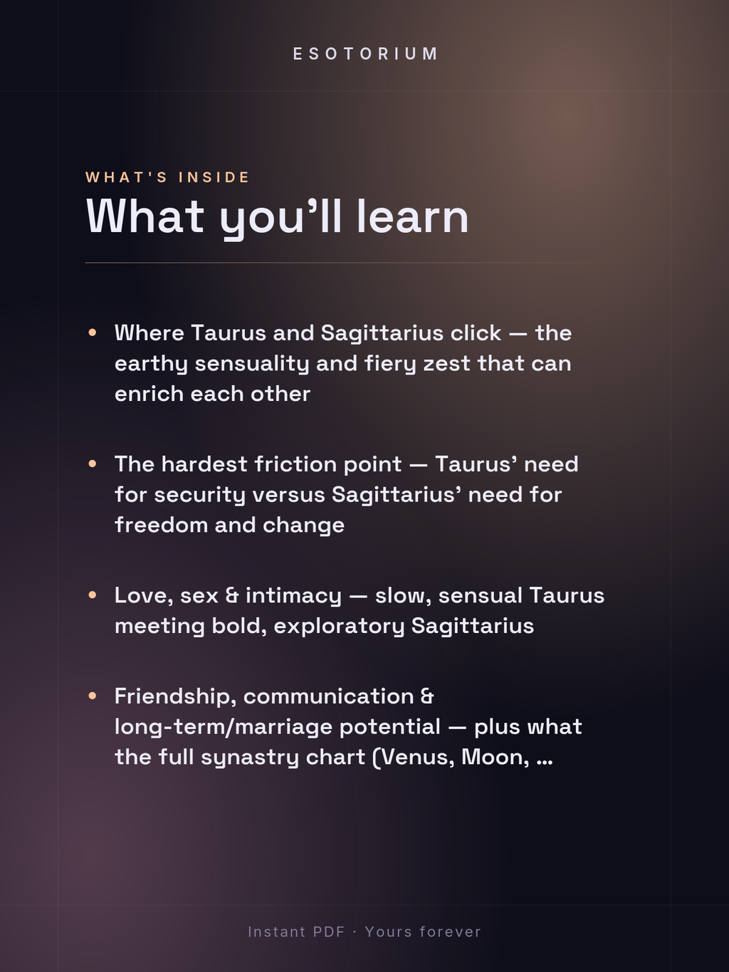 Taurus and Sagittarius Compatibility — Love, Sex & Friendship — What's inside
