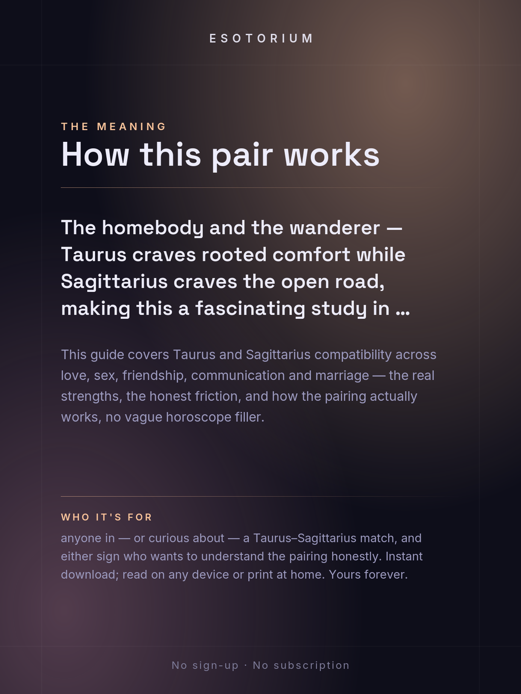 Taurus and Sagittarius Compatibility — Love, Sex & Friendship — What it means