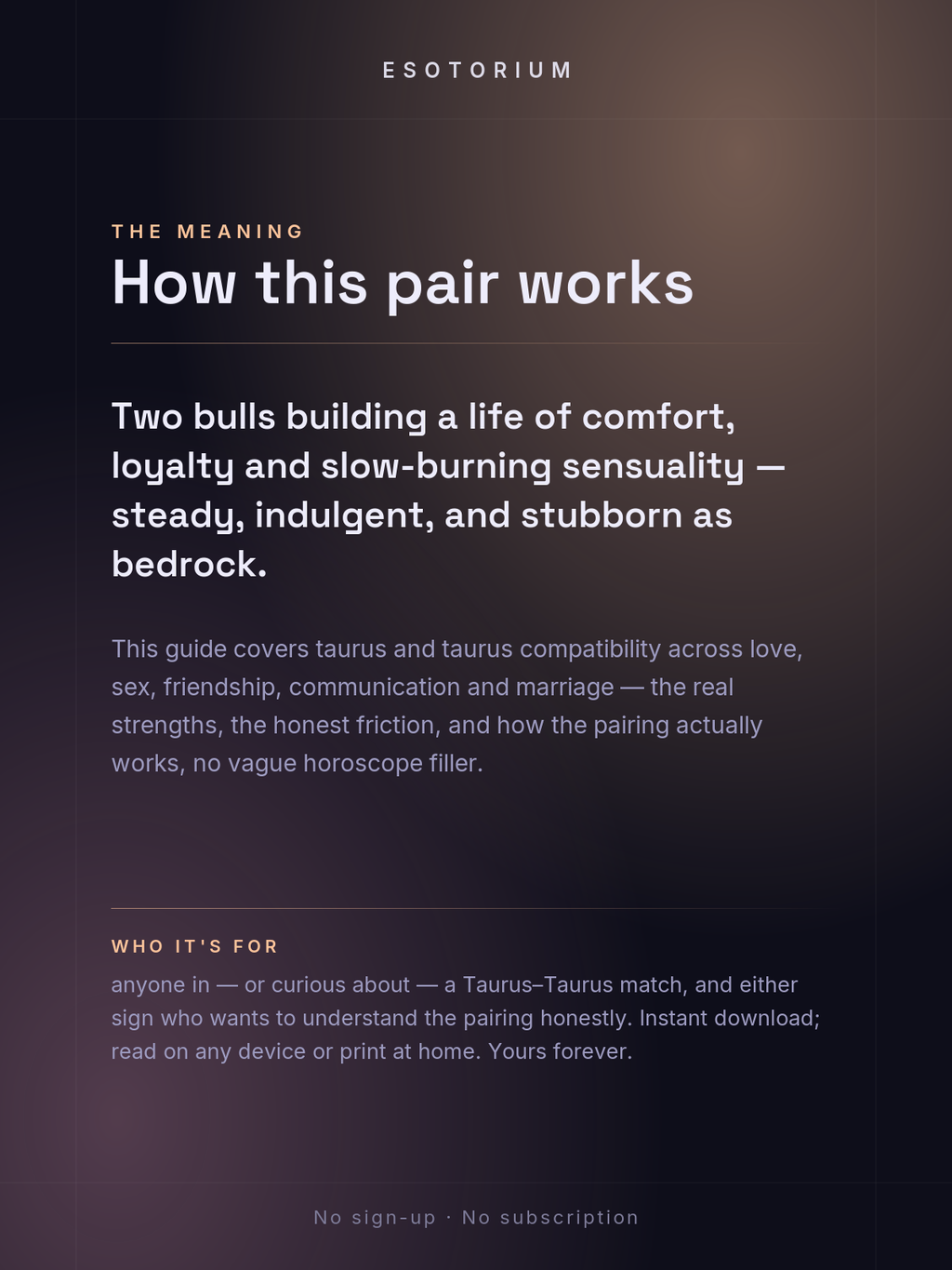 Taurus and Taurus Compatibility — Love, Sex & Friendship — What it means