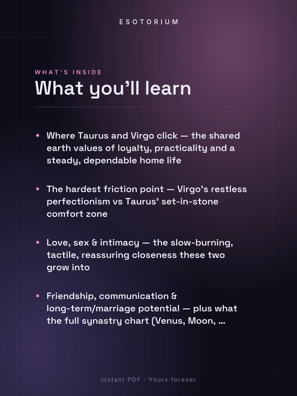 Taurus and Virgo Compatibility — Love, Sex & Friendship — What's inside