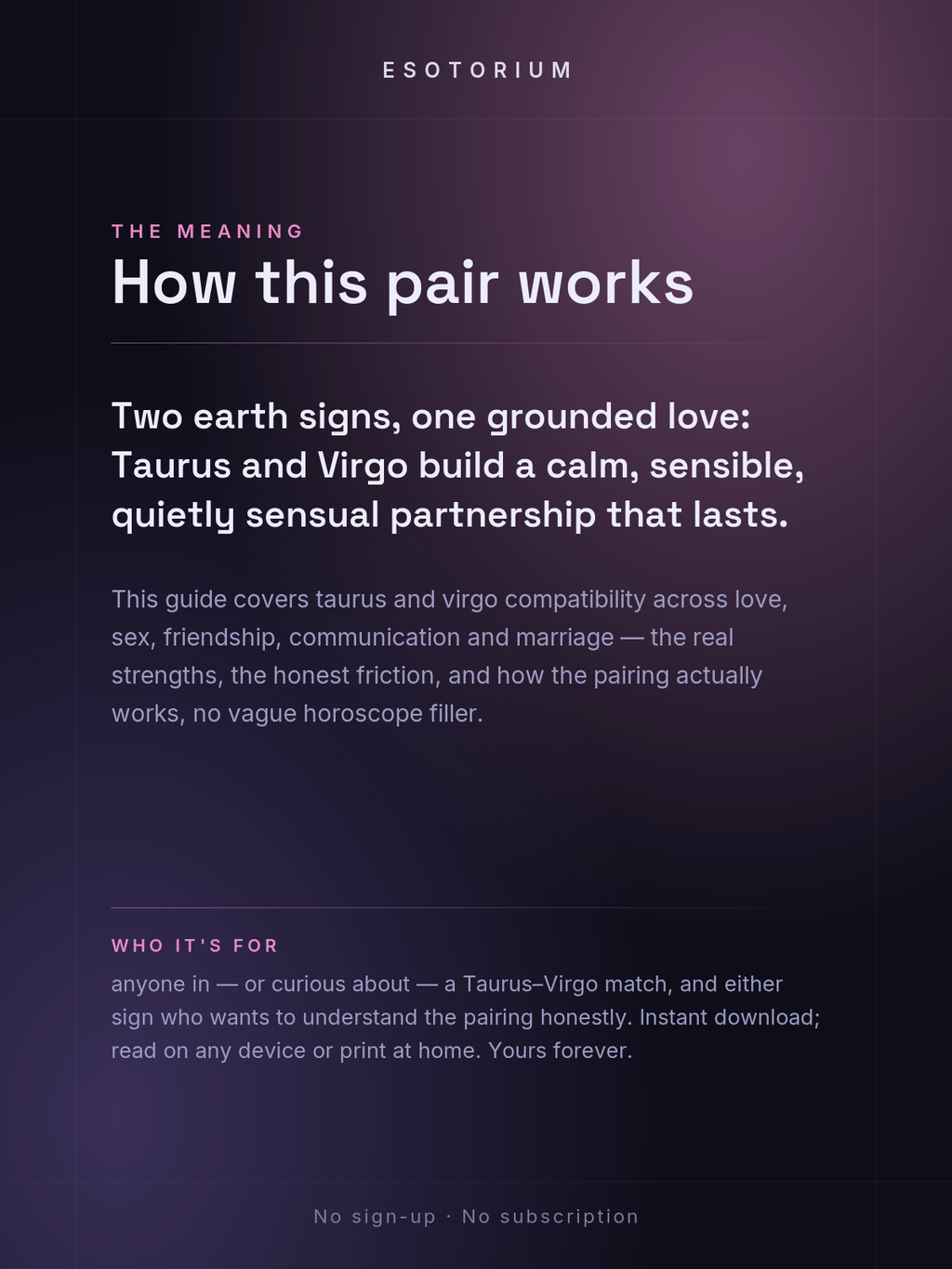 Taurus and Virgo Compatibility — Love, Sex & Friendship — What it means