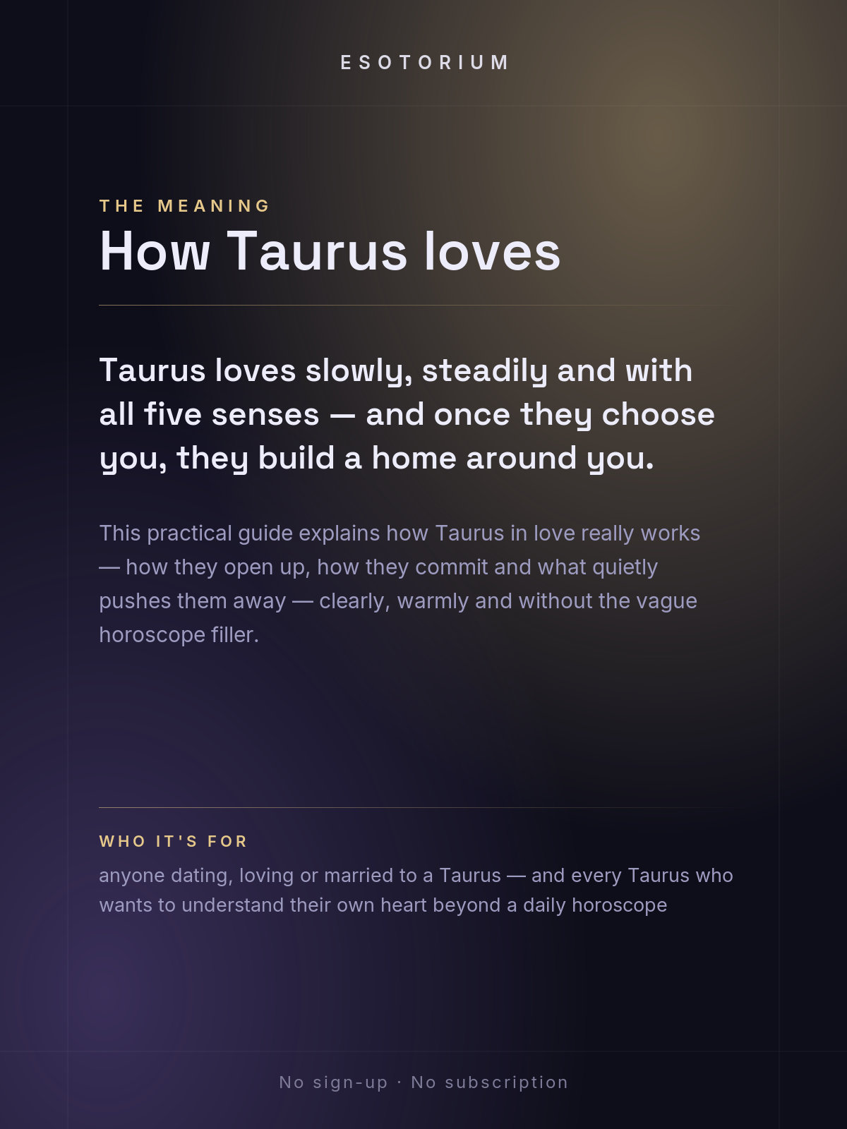 Taurus in Love & Relationships — what it means