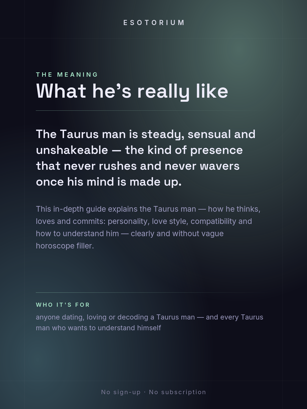The Taurus Man — Personality, Love & Compatibility — what it means