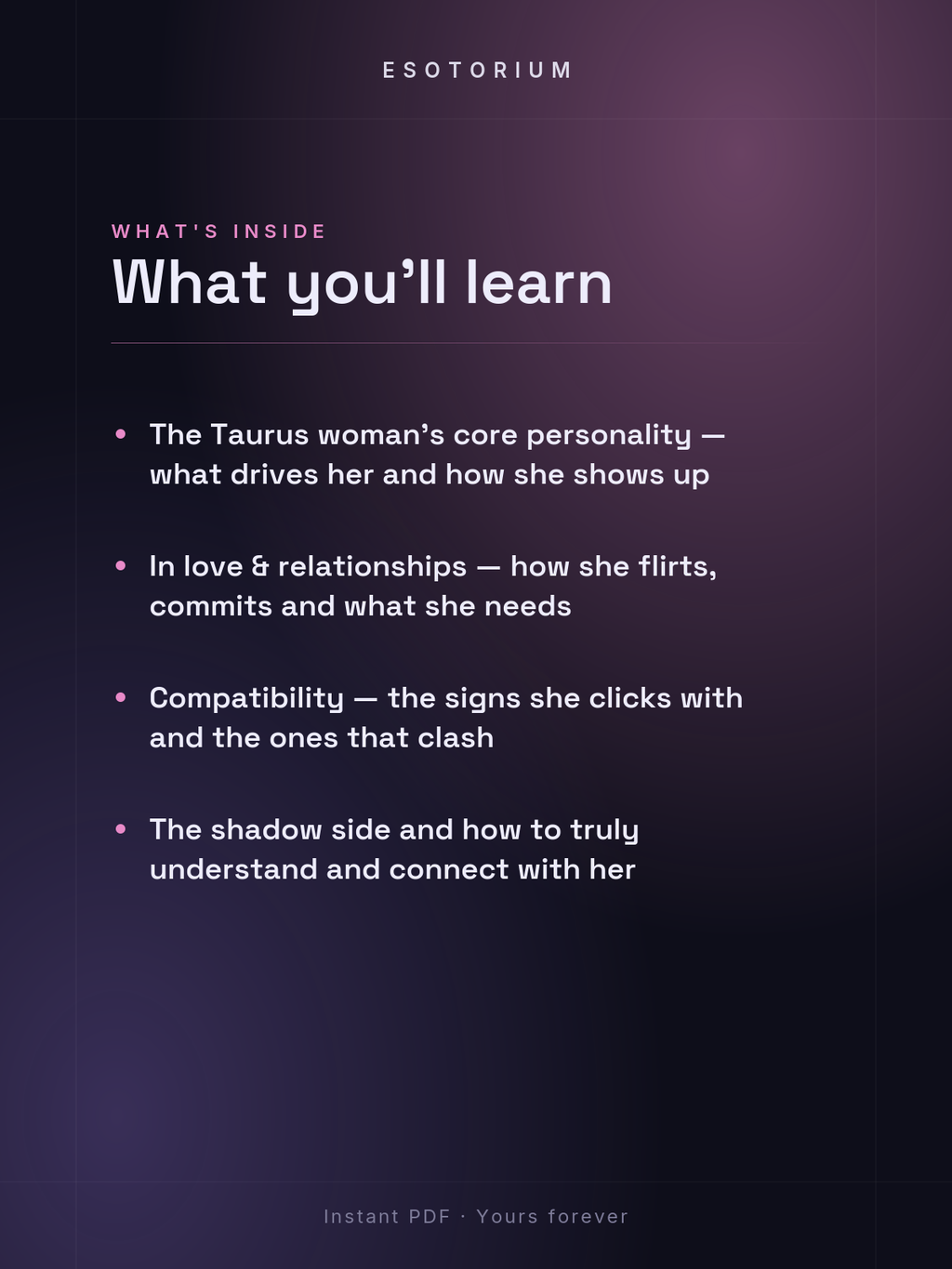 The Taurus Woman — Personality, Love & Compatibility — what you'll learn