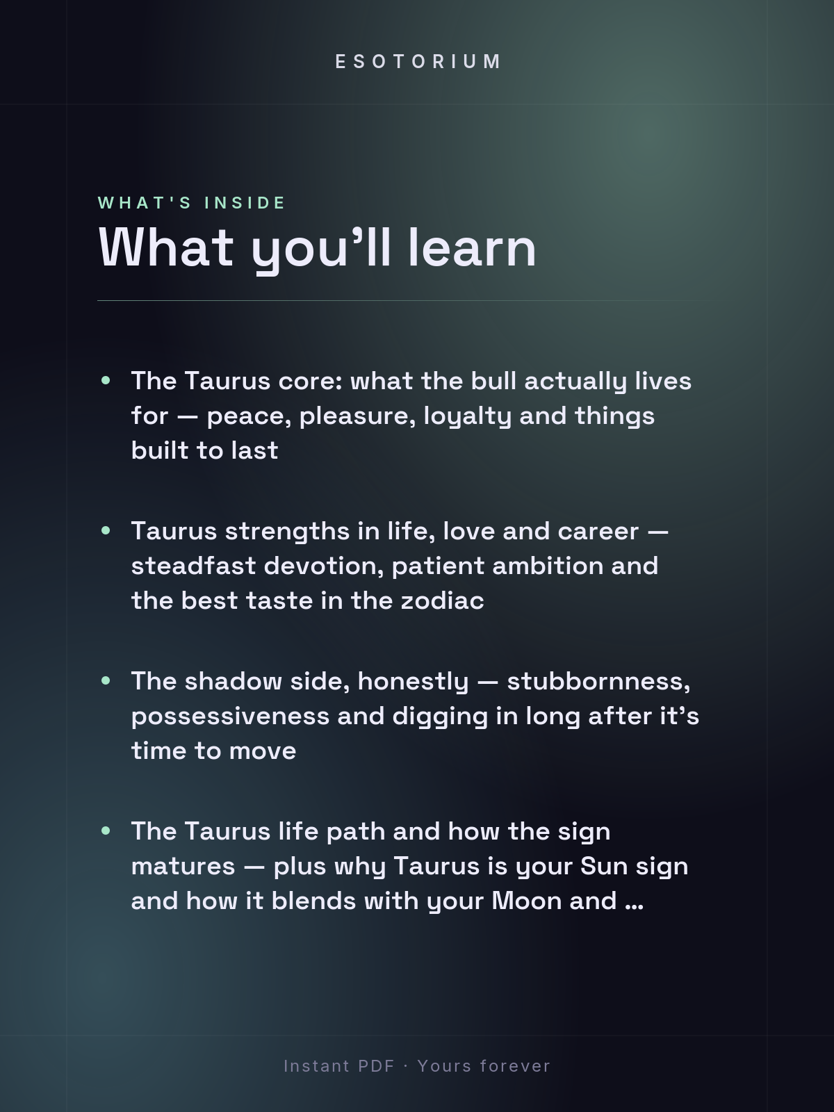 Taurus Zodiac Sign — Complete Personality Guide — what you'll learn
