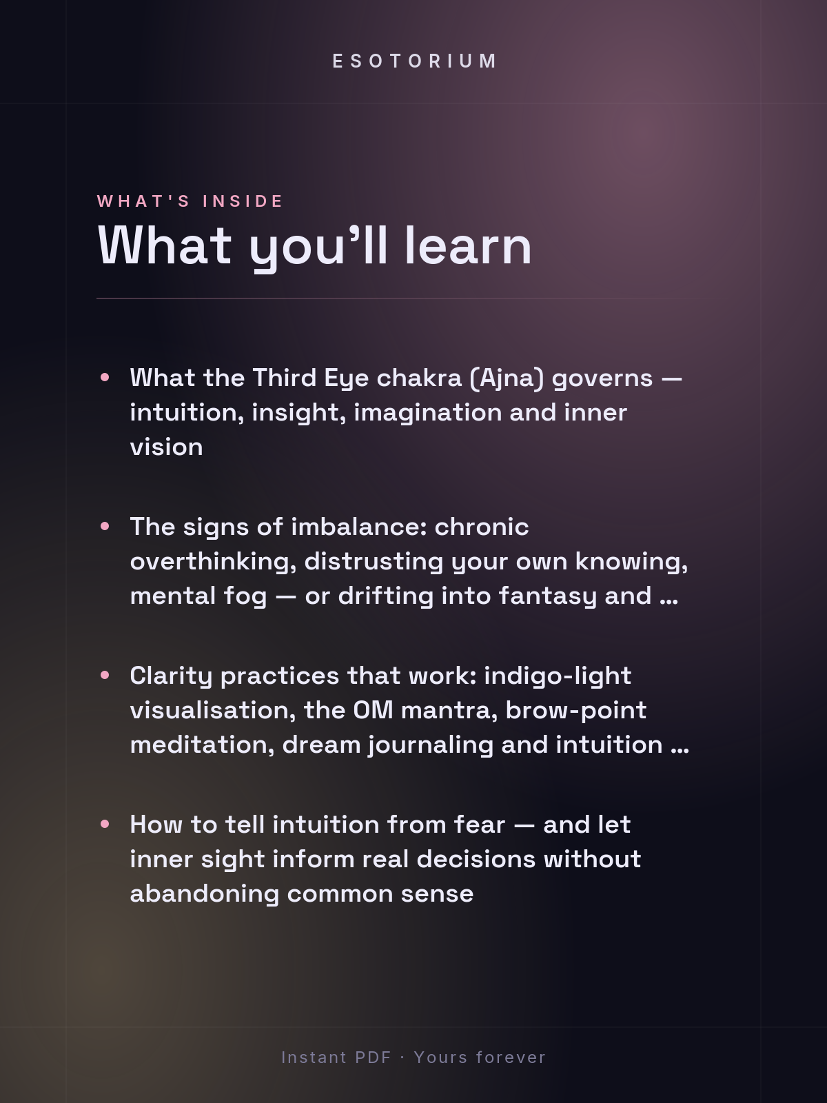Third Eye Chakra — Healing & Balancing Guide — what you'll learn