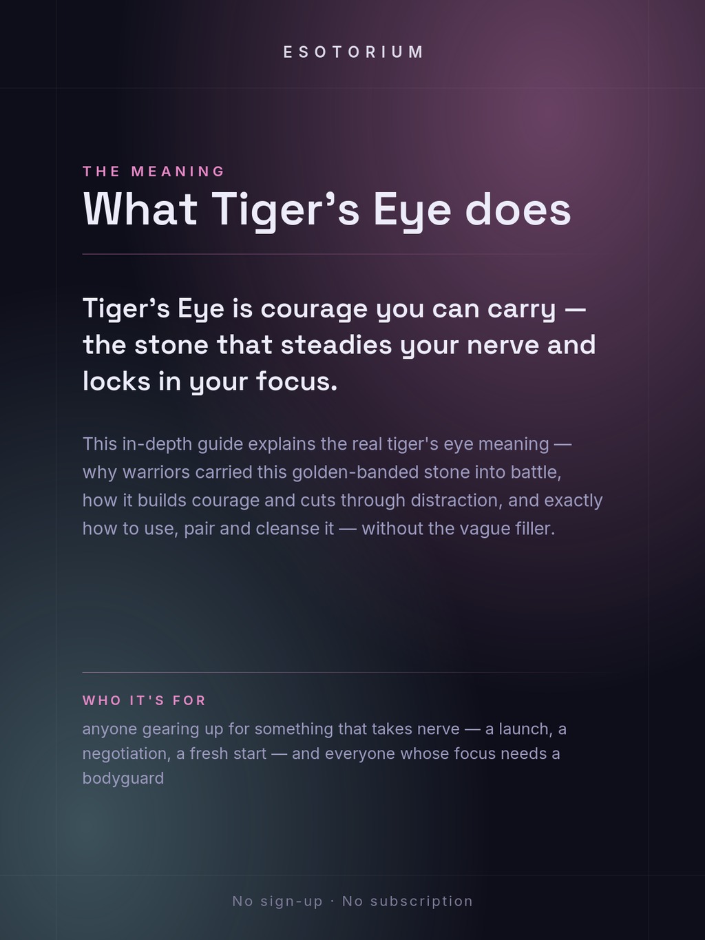 Tiger's Eye — Meaning, Uses & Healing Properties — what it means