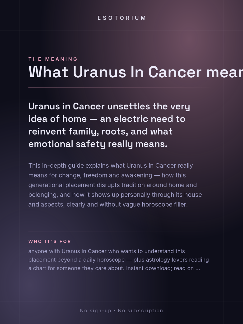 Uranus in Cancer — Meaning in Your Birth Chart — What it means