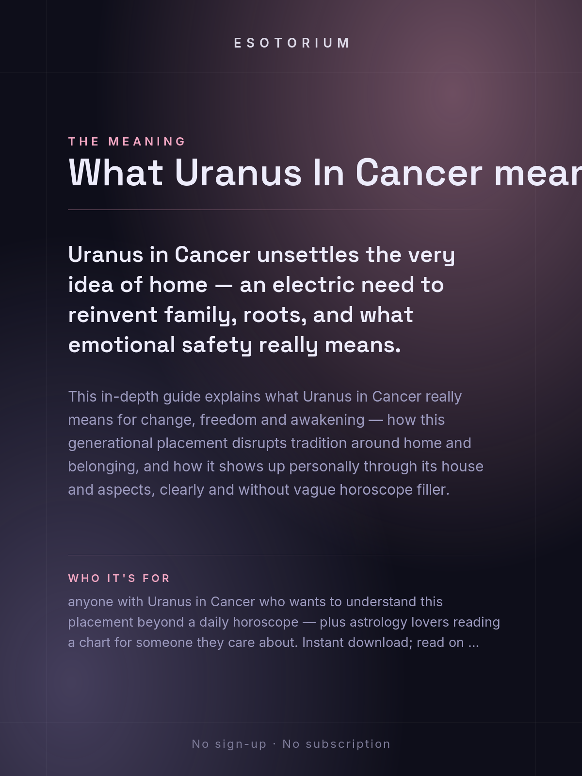Uranus in Cancer — Meaning in Your Birth Chart — What it means