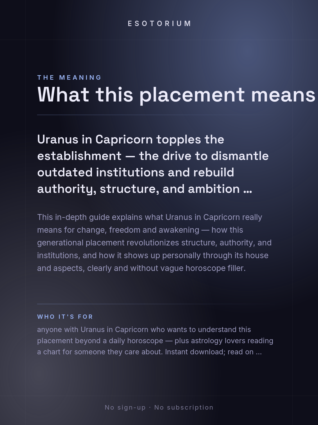 Uranus in Capricorn — Meaning in Your Birth Chart — What it means