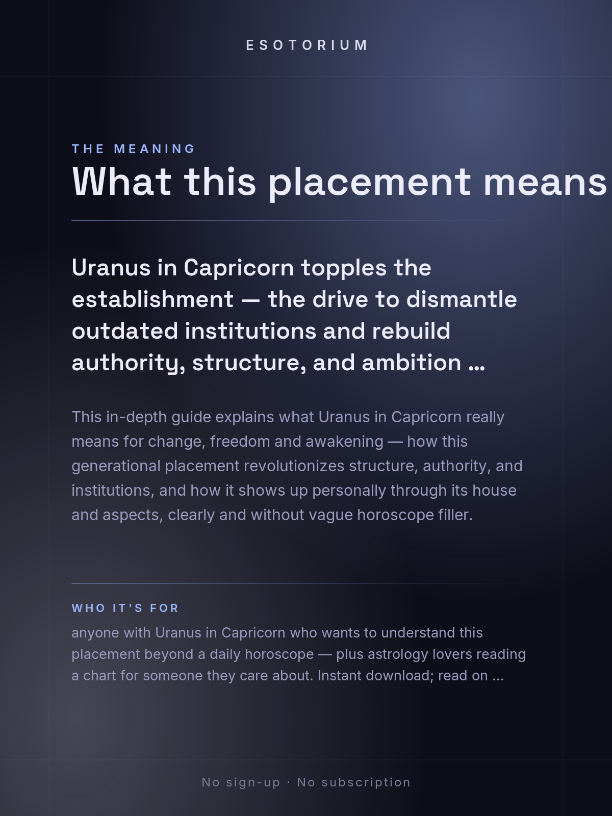 Uranus in Capricorn — Meaning in Your Birth Chart — What it means