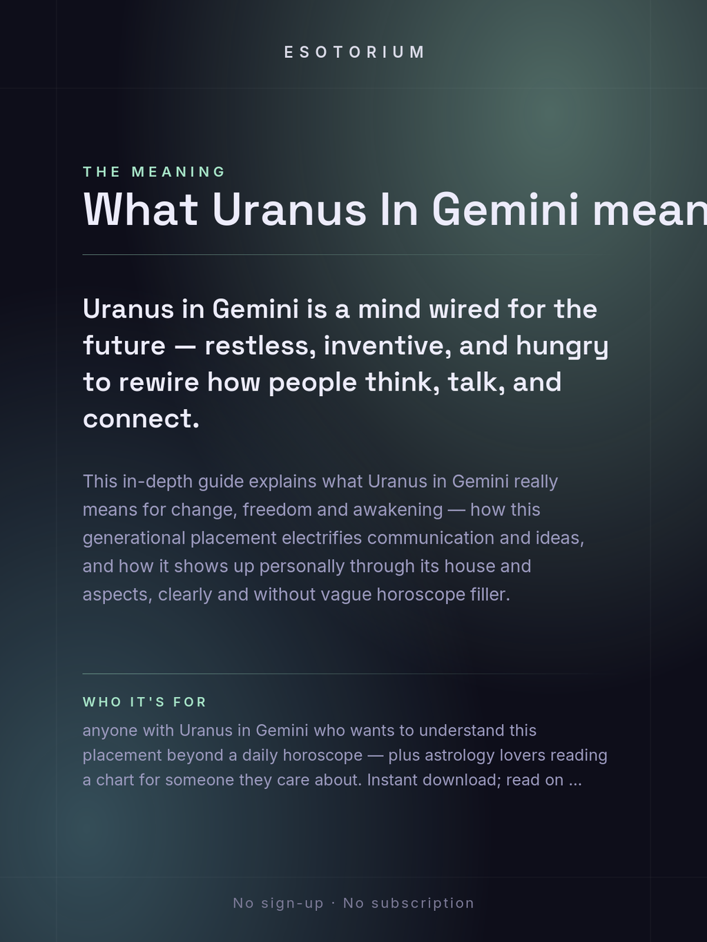 Uranus in Gemini — Meaning in Your Birth Chart — What it means