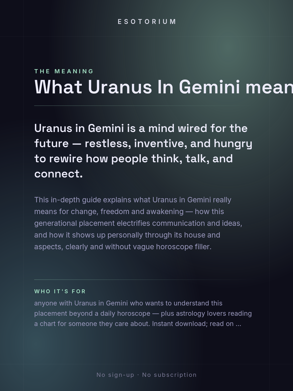 Uranus in Gemini — Meaning in Your Birth Chart — What it means