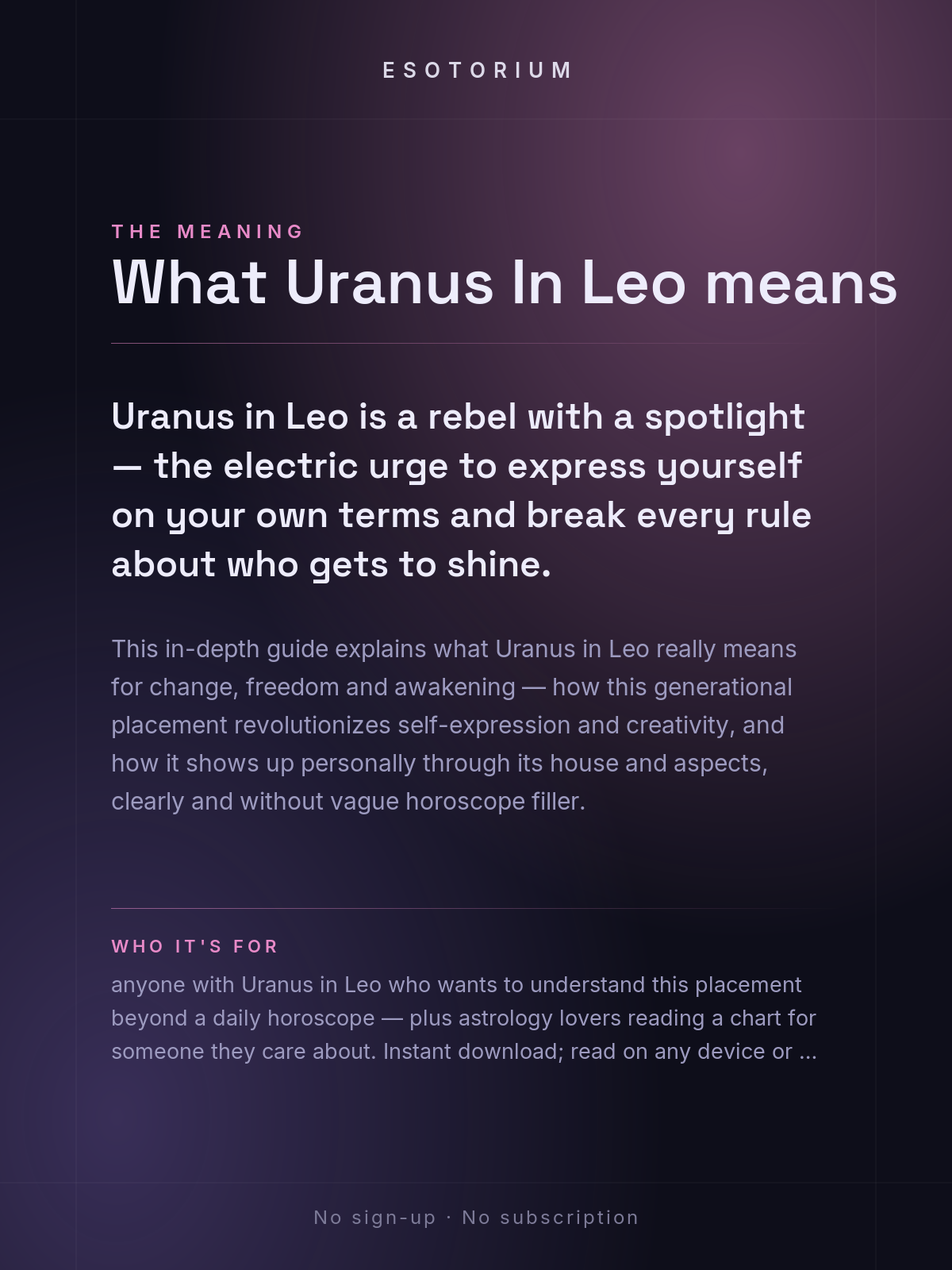 Uranus in Leo — Meaning in Your Birth Chart — What it means