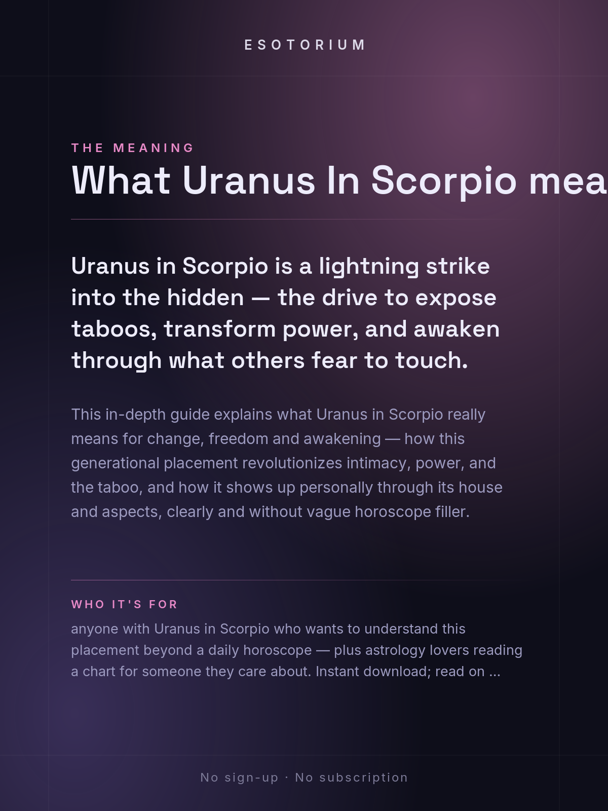 Uranus in Scorpio — Meaning in Your Birth Chart — What it means