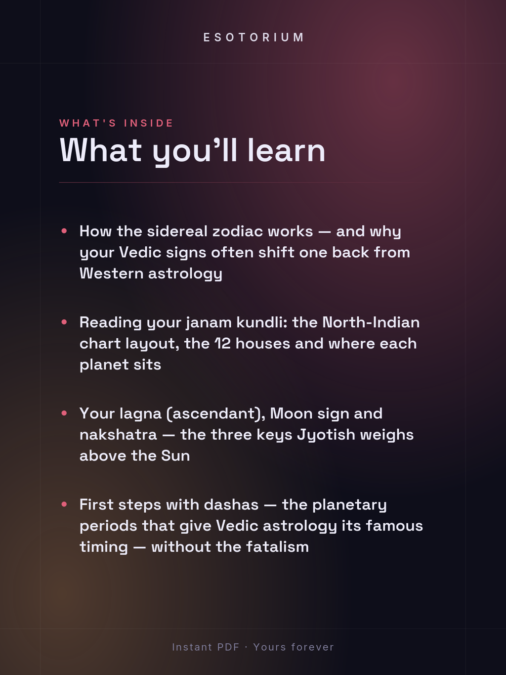 Vedic Astrology for Beginners — Your Janam Kundli — what you'll learn