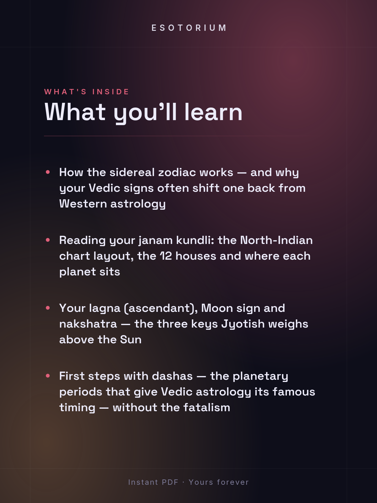 Vedic Astrology for Beginners — Your Janam Kundli — what you'll learn