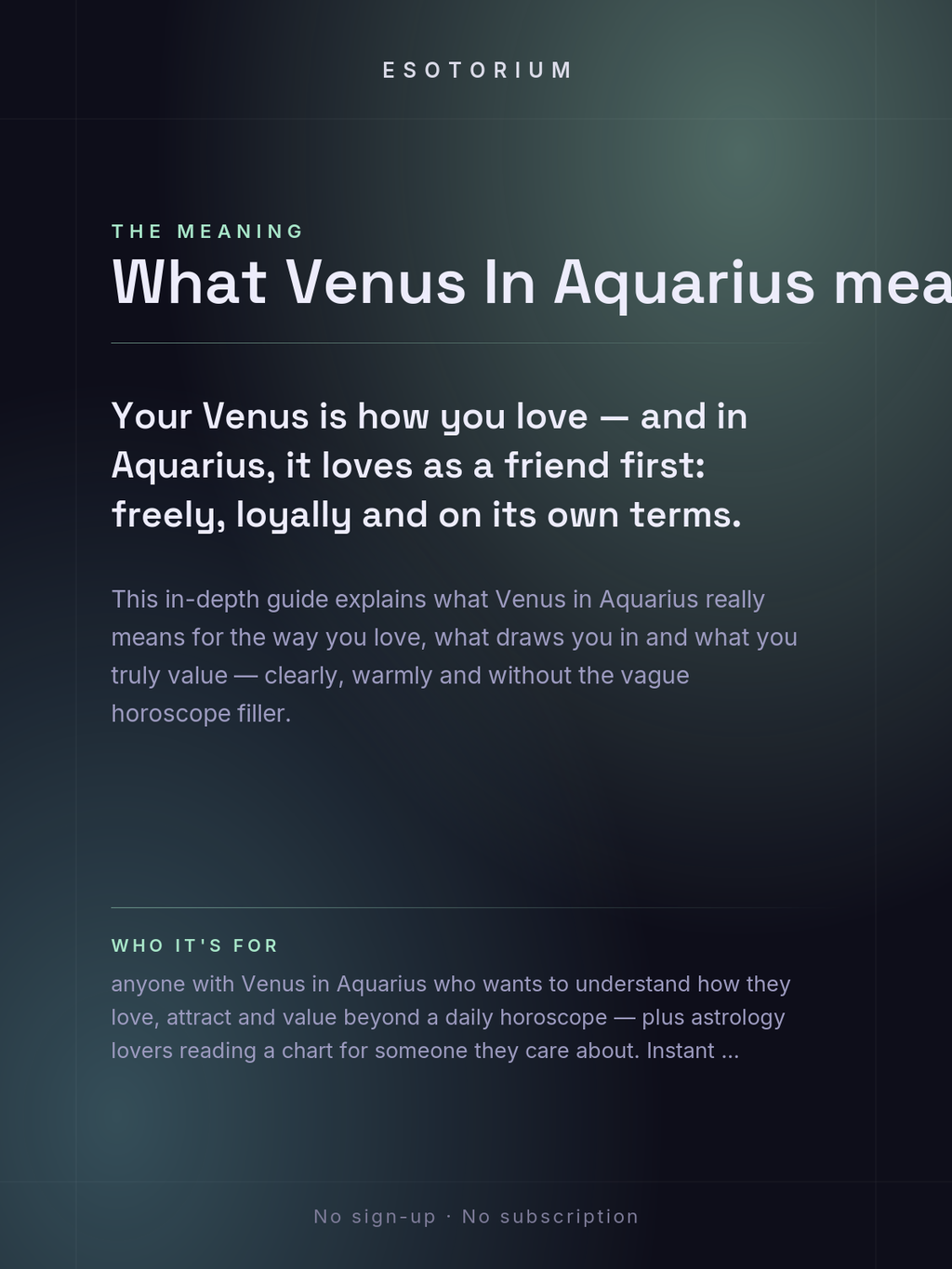 Venus in Aquarius — Meaning in Your Birth Chart — What it means