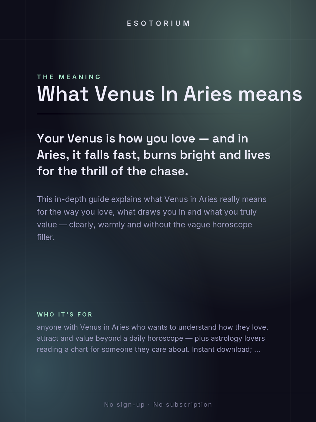 Venus in Aries — Meaning in Your Birth Chart — What it means