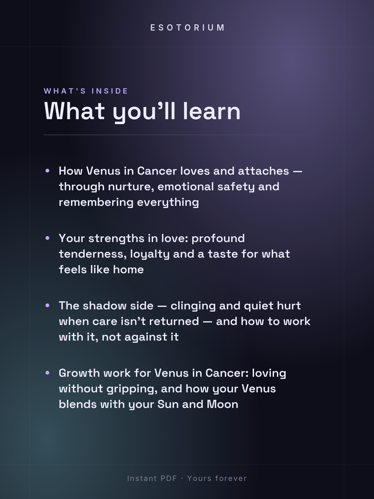 Venus in Cancer — Meaning in Your Birth Chart — What's inside