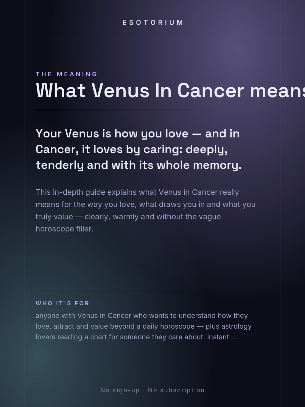 Venus in Cancer — Meaning in Your Birth Chart — What it means