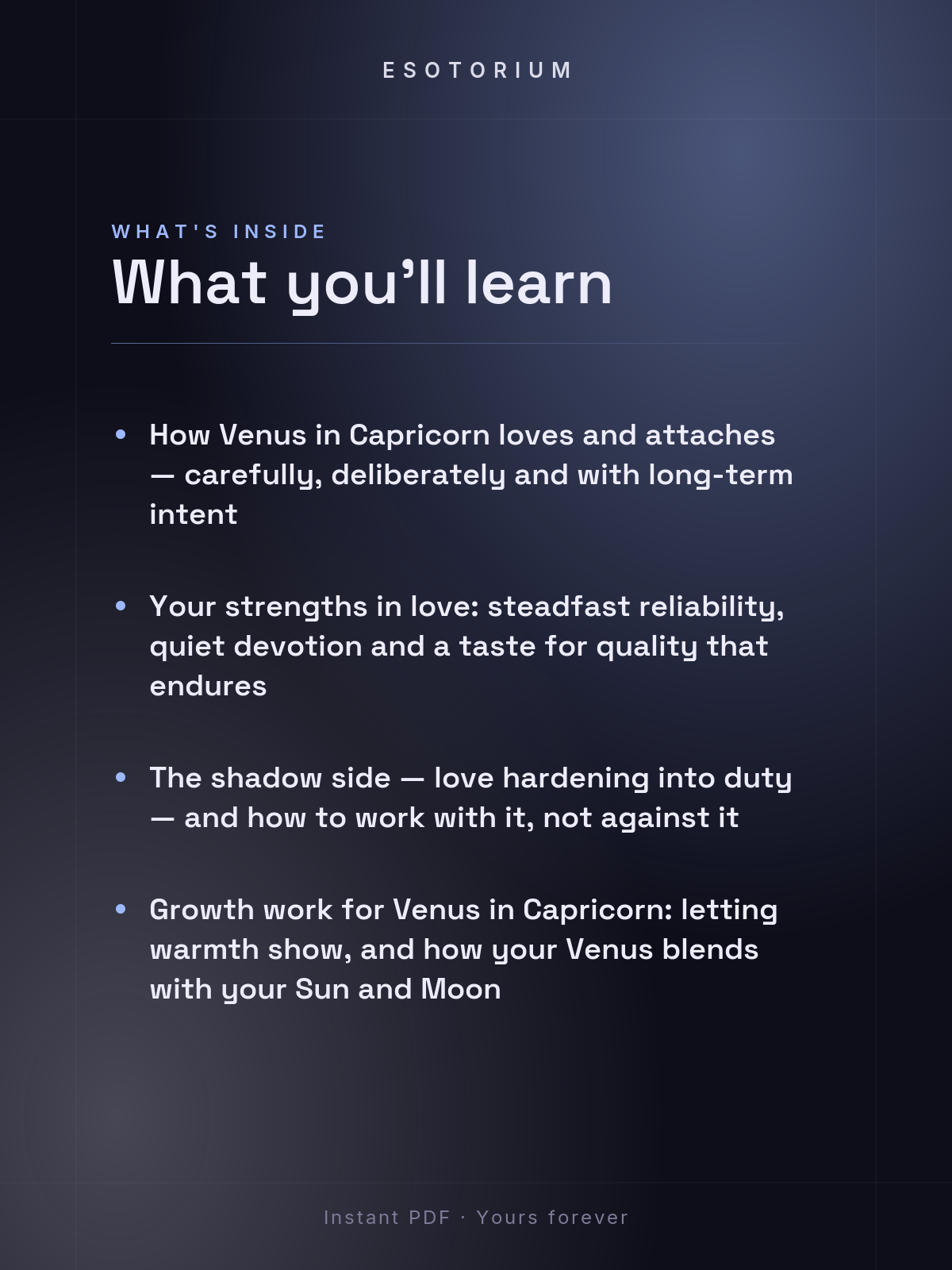 Venus in Capricorn — Meaning in Your Birth Chart — What's inside