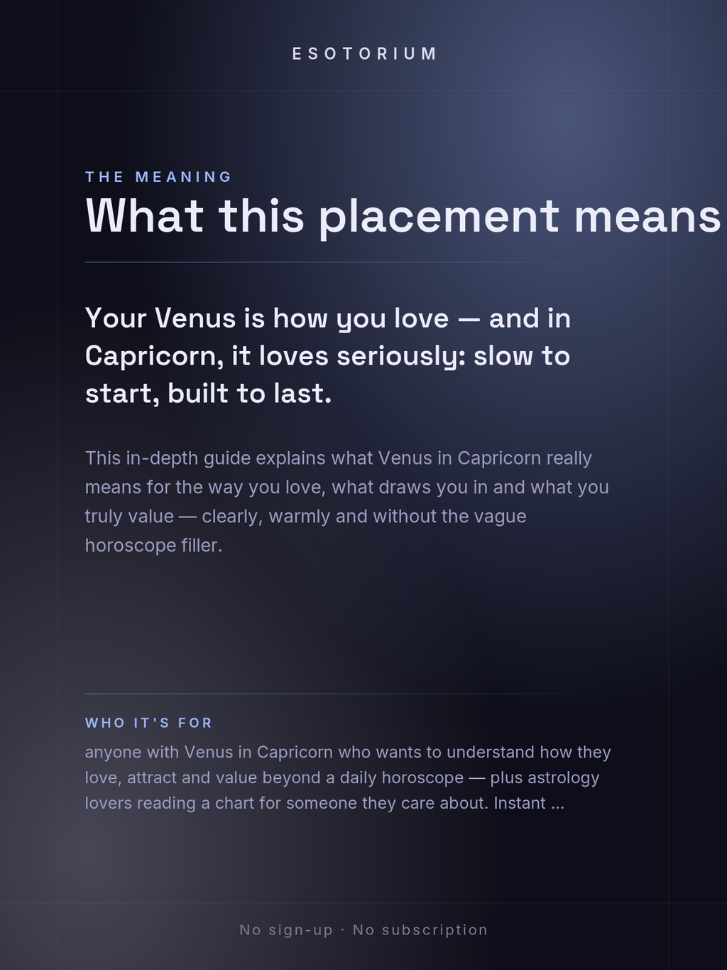 Venus in Capricorn — Meaning in Your Birth Chart — What it means