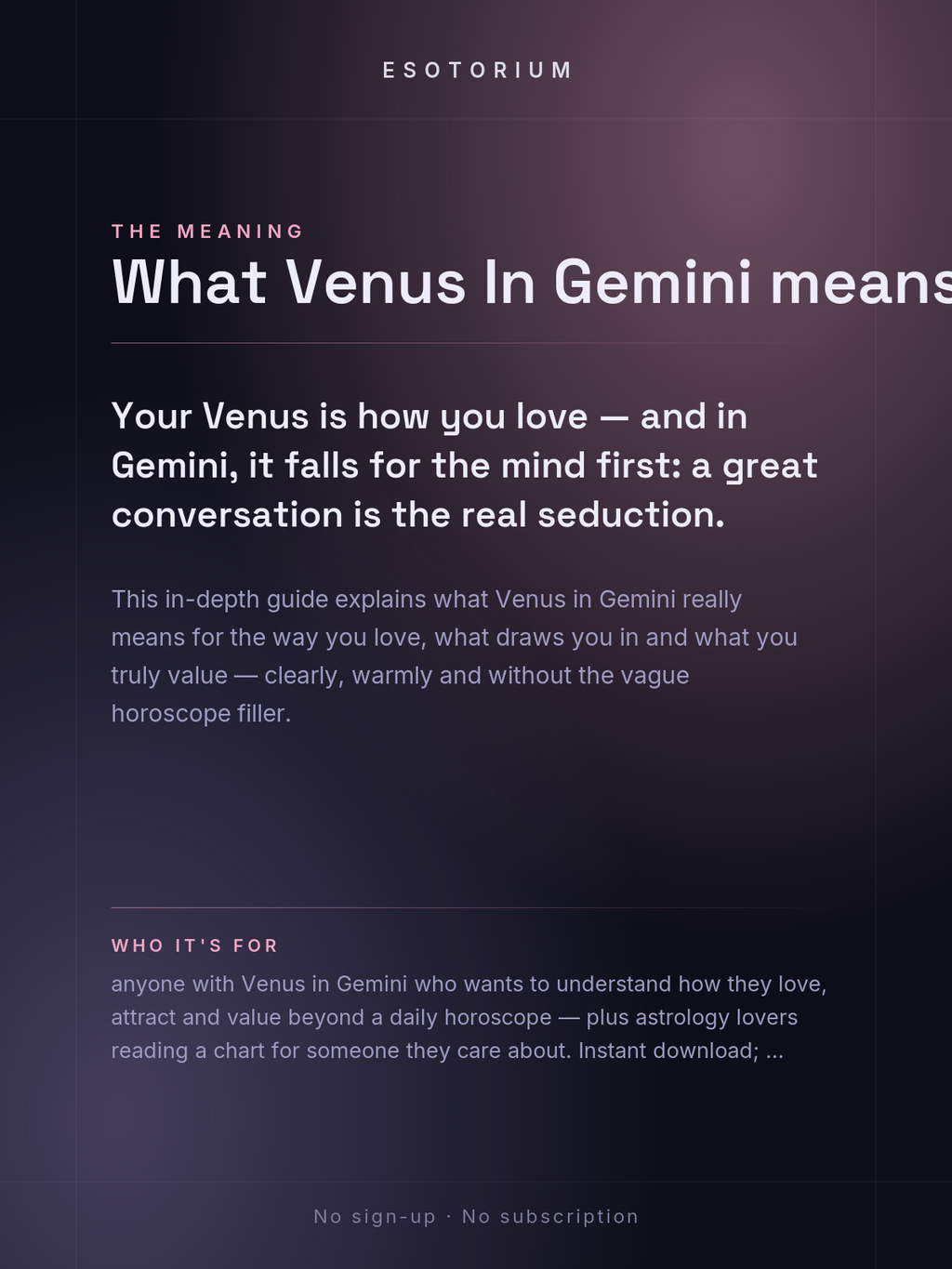 Venus in Gemini — Meaning in Your Birth Chart — What it means