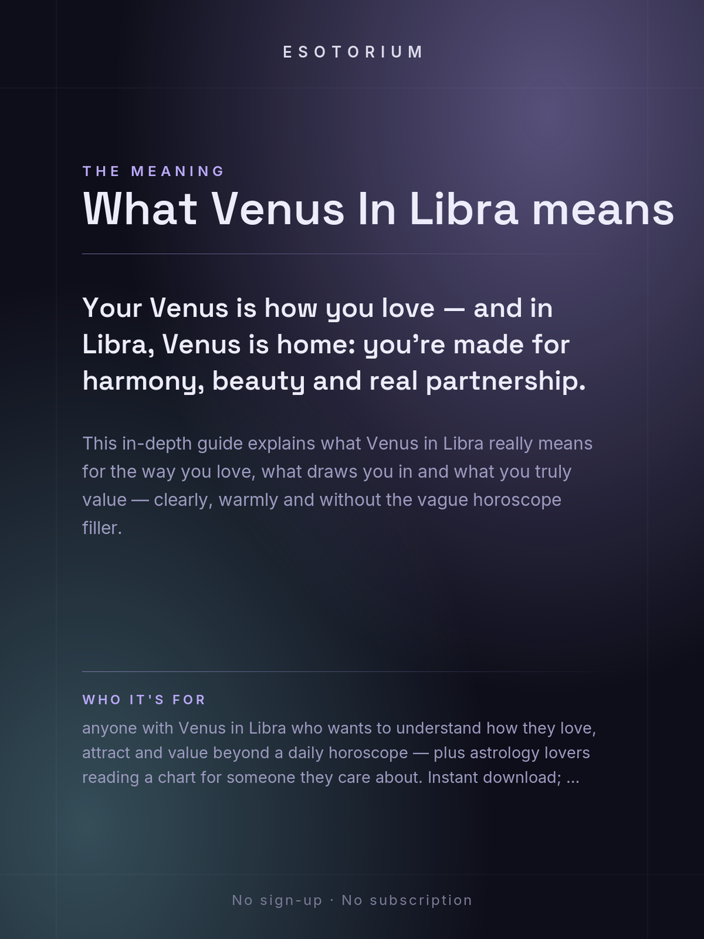 Venus in Libra — Meaning in Your Birth Chart — What it means