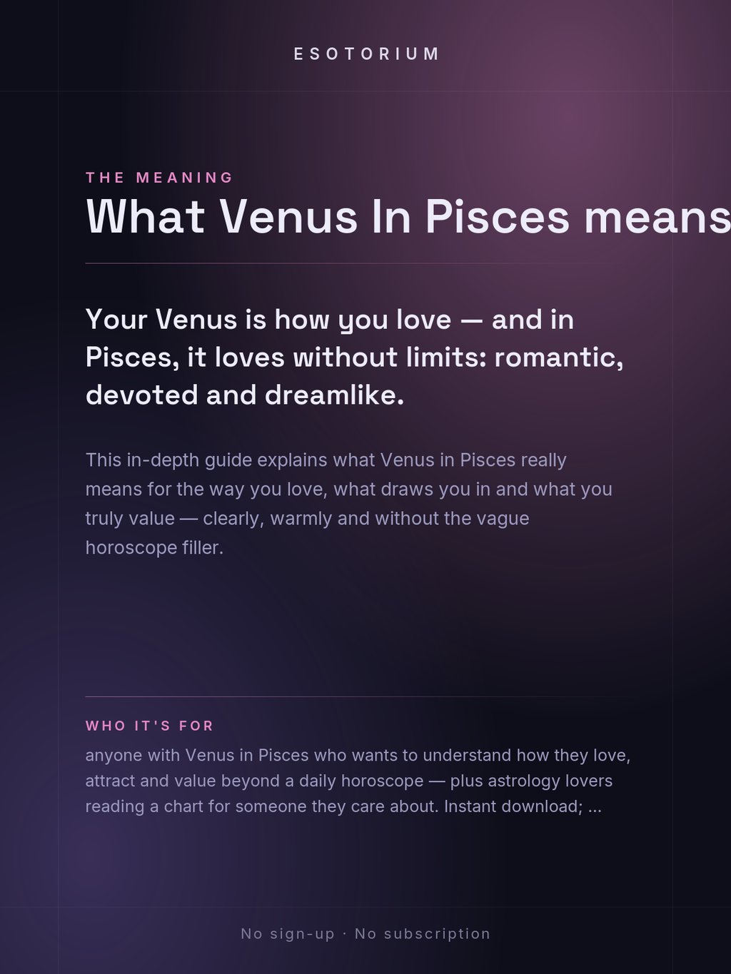 Venus in Pisces — Meaning in Your Birth Chart — What it means
