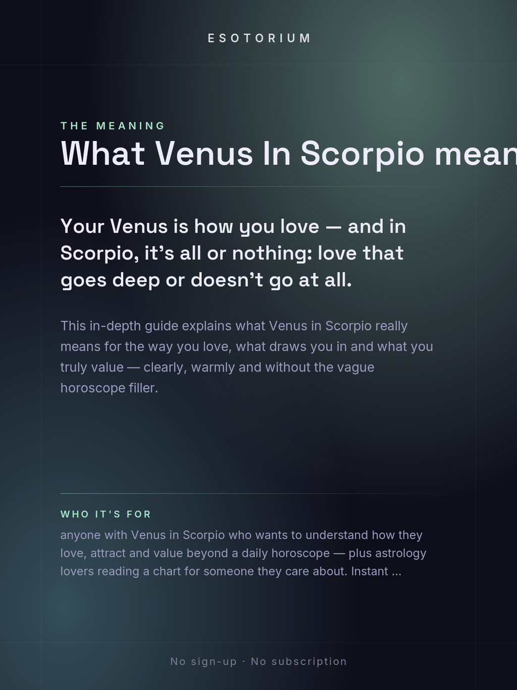 Venus in Scorpio — Meaning in Your Birth Chart — What it means