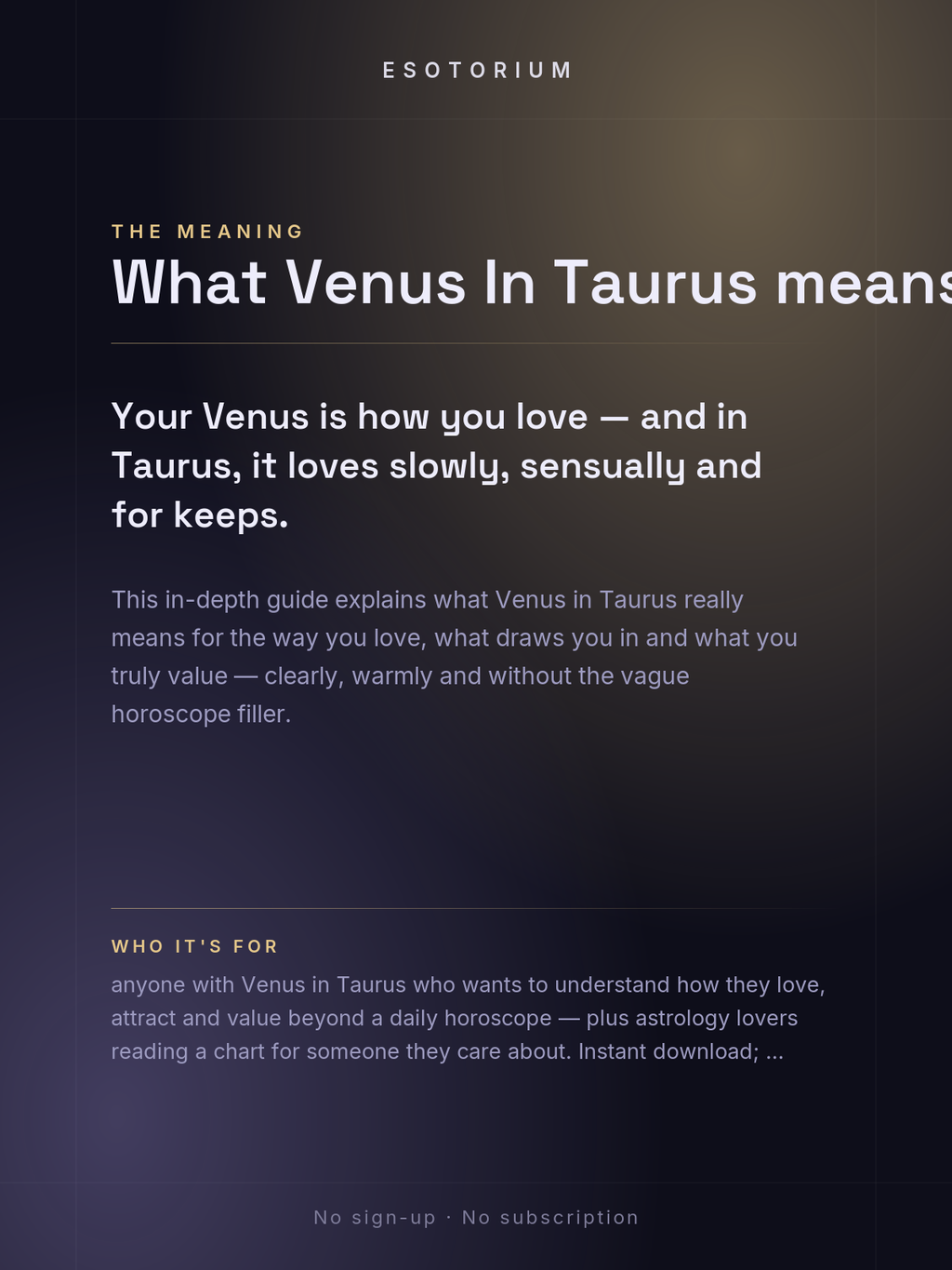 Venus in Taurus — Meaning in Your Birth Chart — What it means