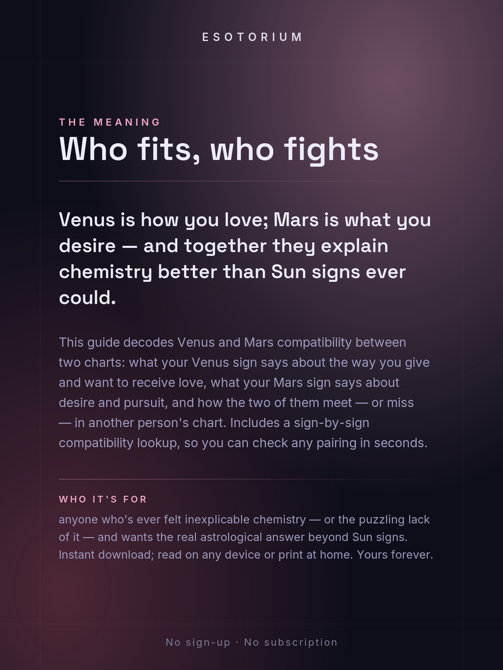 Venus & Mars Compatibility — Love and Desire Decoded — What it means