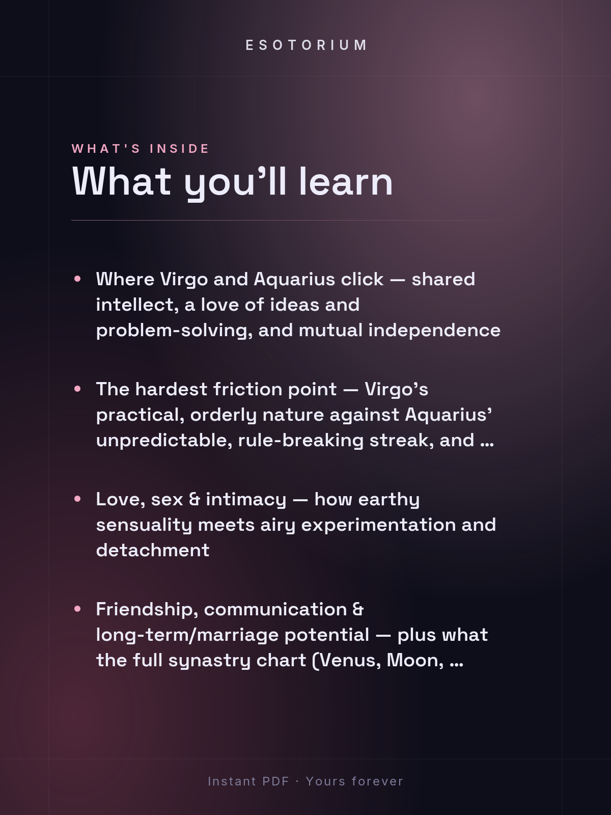 Virgo and Aquarius Compatibility — Love, Sex & Friendship — What's inside