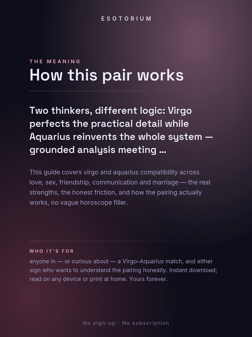 Virgo and Aquarius Compatibility — Love, Sex & Friendship — What it means