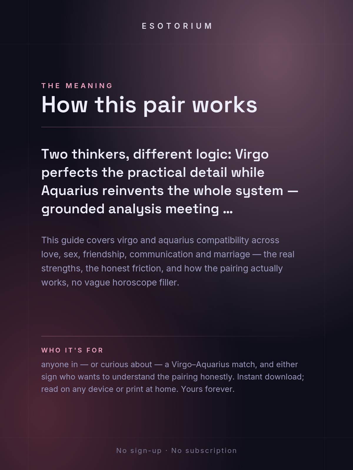 Virgo and Aquarius Compatibility — Love, Sex & Friendship — What it means