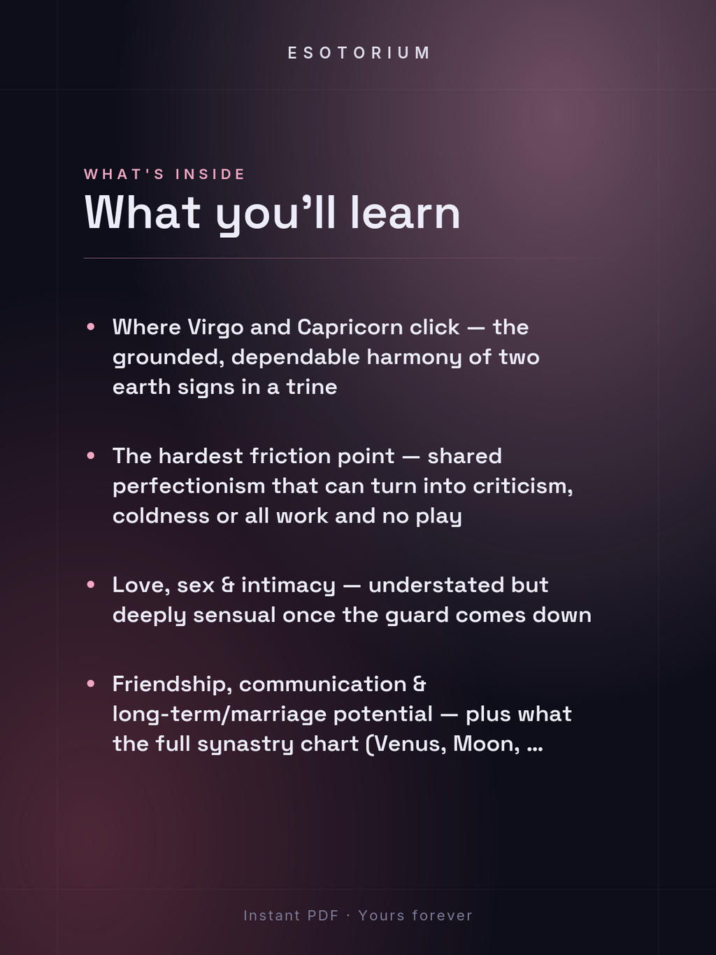 Virgo and Capricorn Compatibility — Love, Sex & Friendship — What's inside