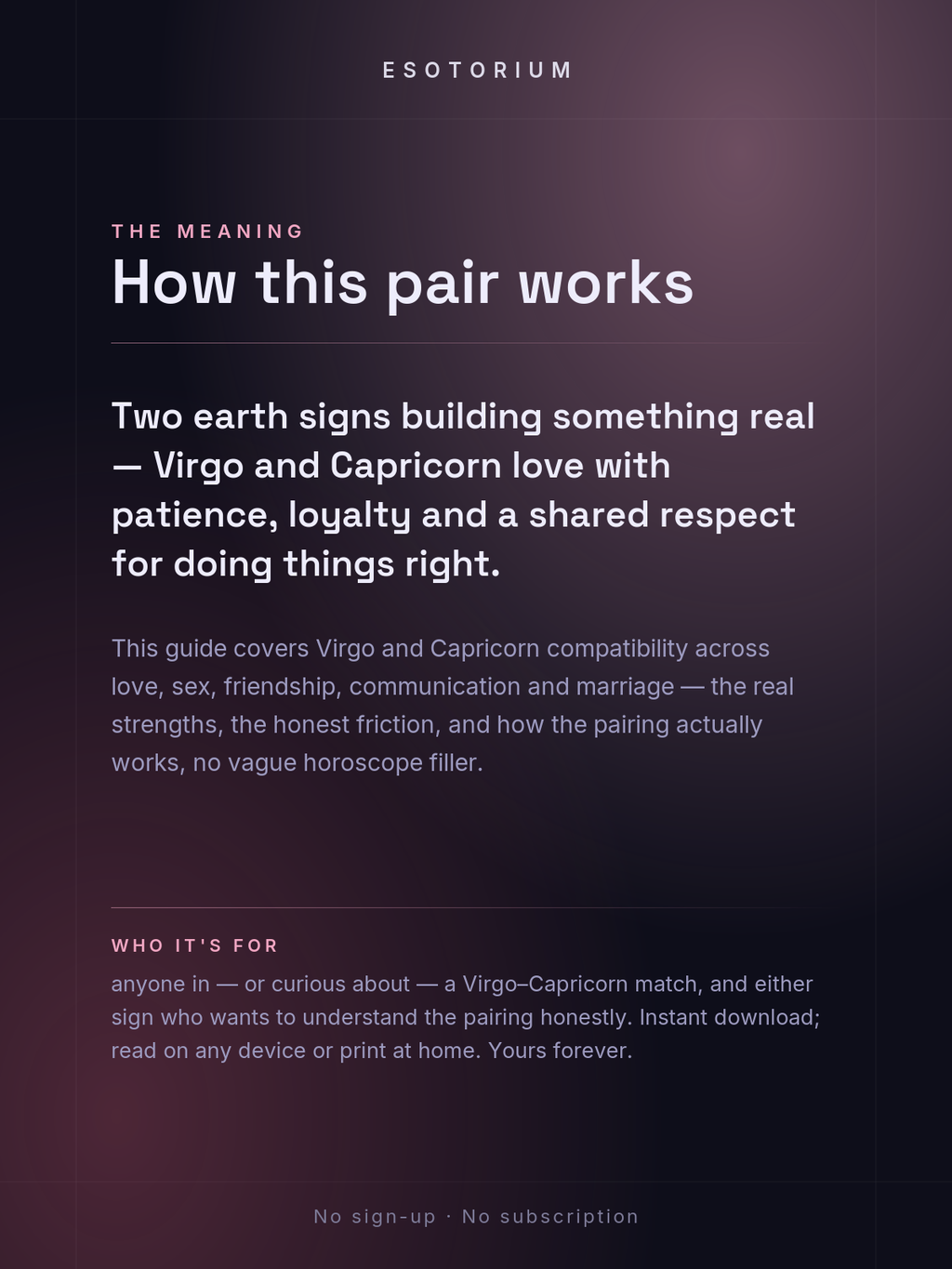 Virgo and Capricorn Compatibility — Love, Sex & Friendship — What it means