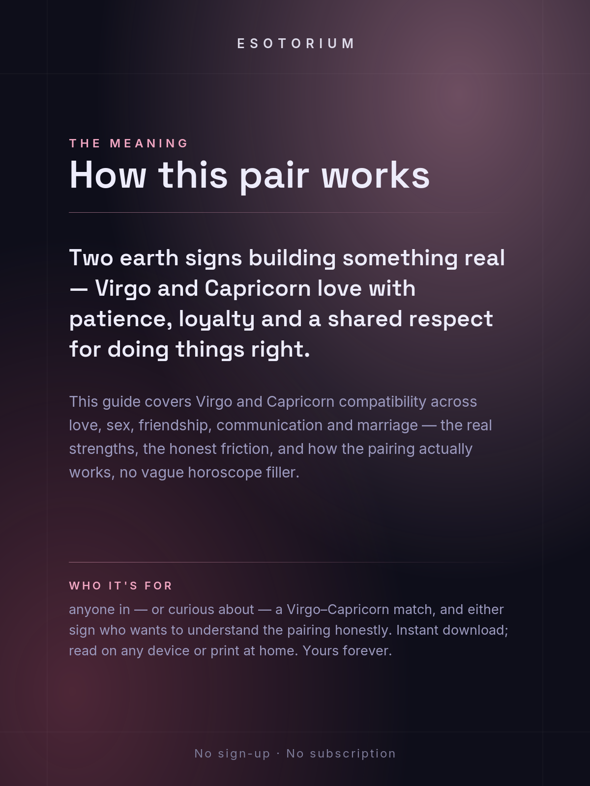 Virgo and Capricorn Compatibility — Love, Sex & Friendship — What it means