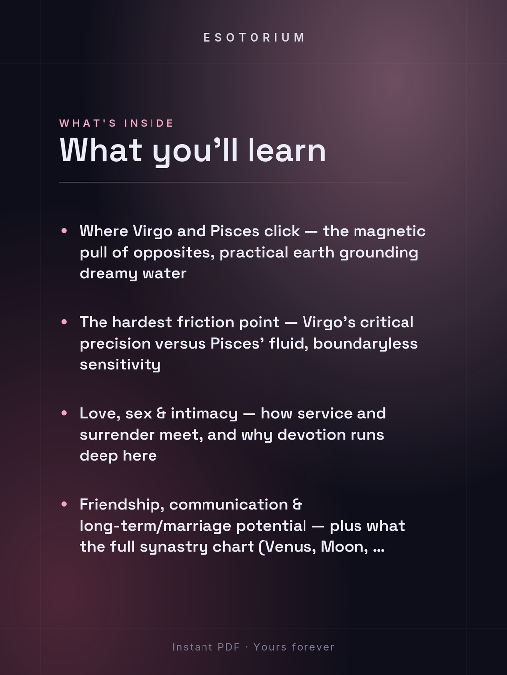 Virgo and Pisces Compatibility — Love, Sex & Friendship — What's inside