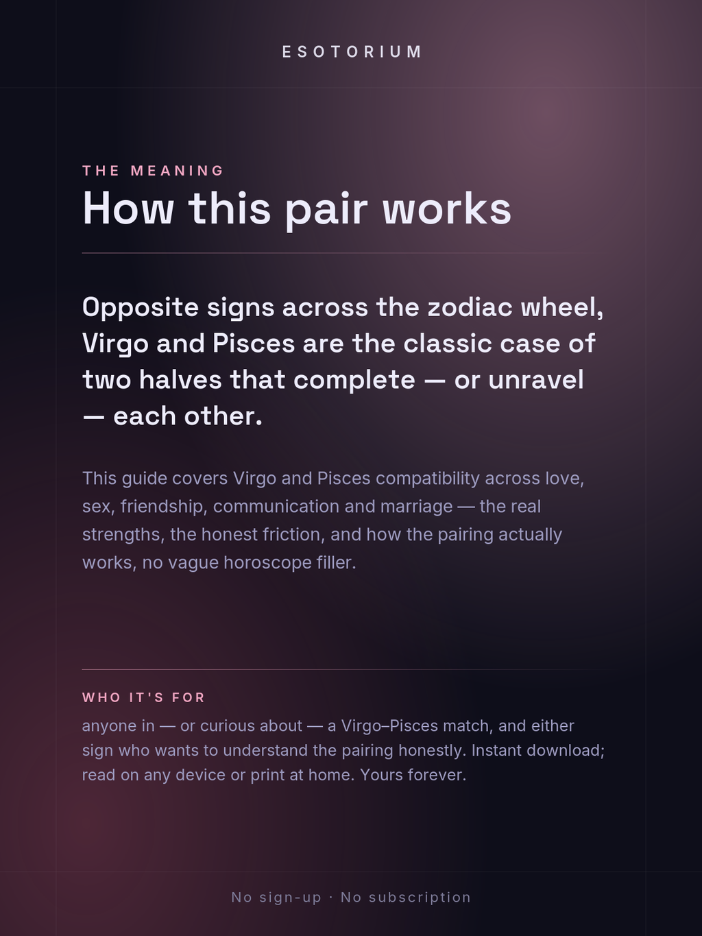 Virgo and Pisces Compatibility — Love, Sex & Friendship — What it means