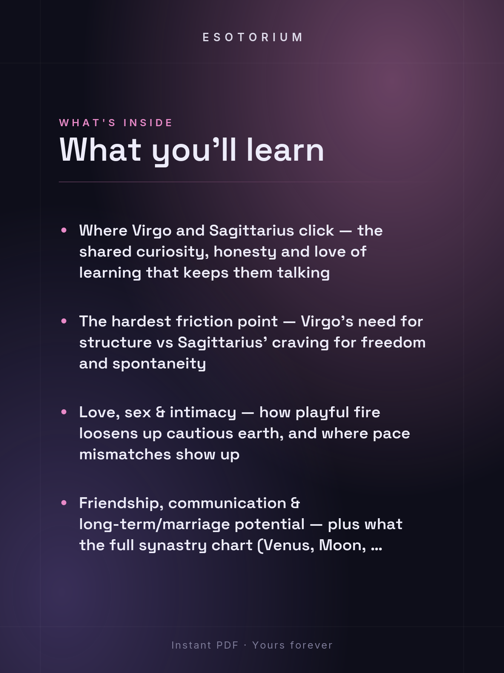 Virgo and Sagittarius Compatibility — Love, Sex & Friendship — What's inside