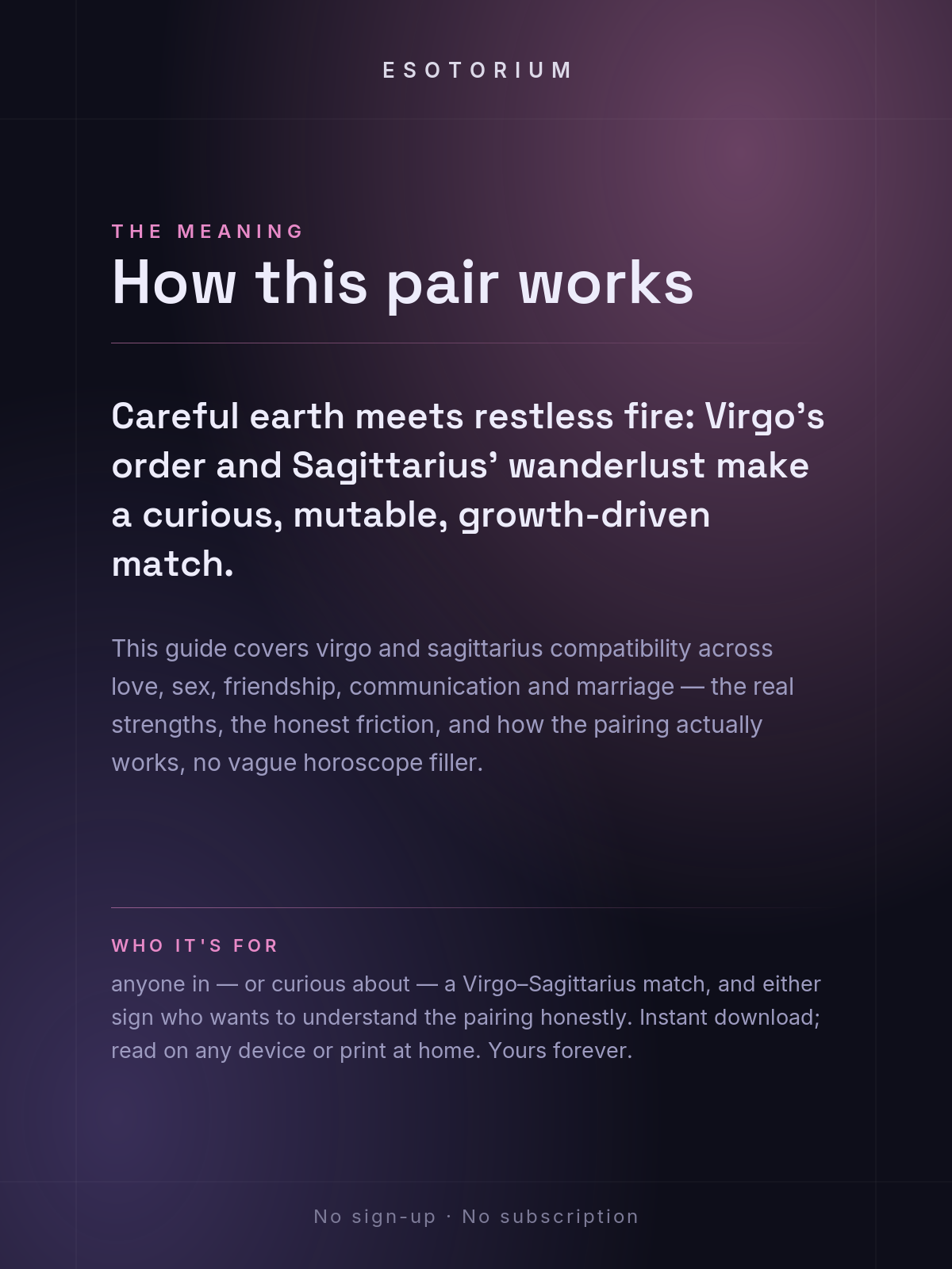Virgo and Sagittarius Compatibility — Love, Sex & Friendship — What it means