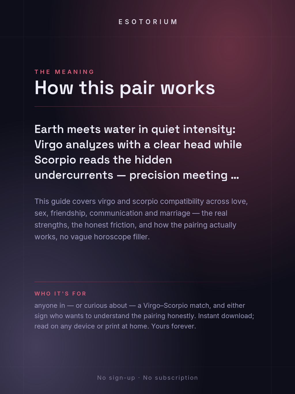 Virgo and Scorpio Compatibility — Love, Sex & Friendship — What it means